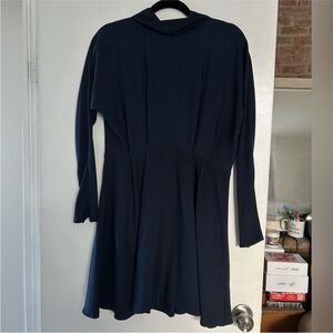 Topshop Elegant Navy Long Sleeve Dress